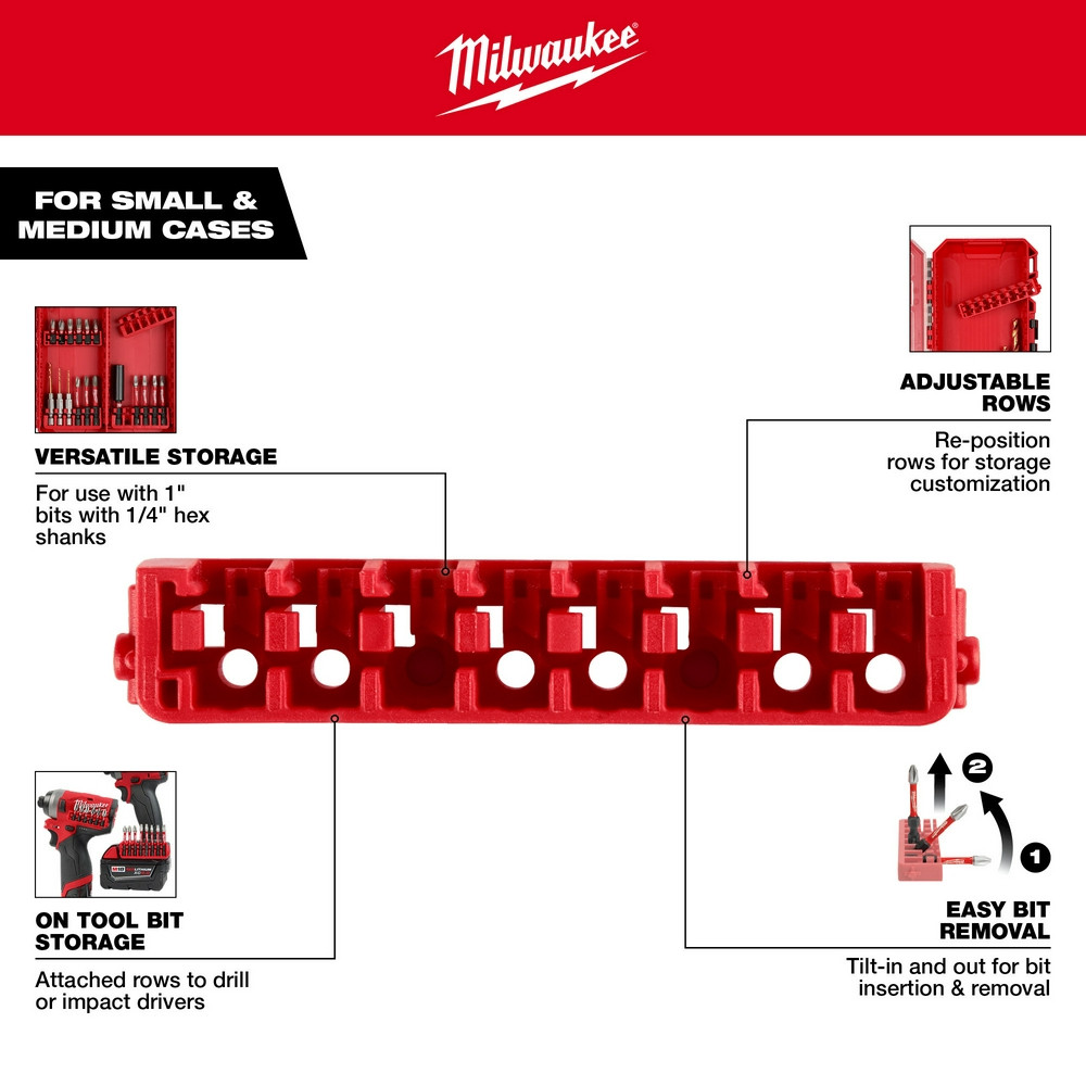 Milwaukee 48-32-9932 Small & Medium Case Rows for Insert Bit Accessories 5PK