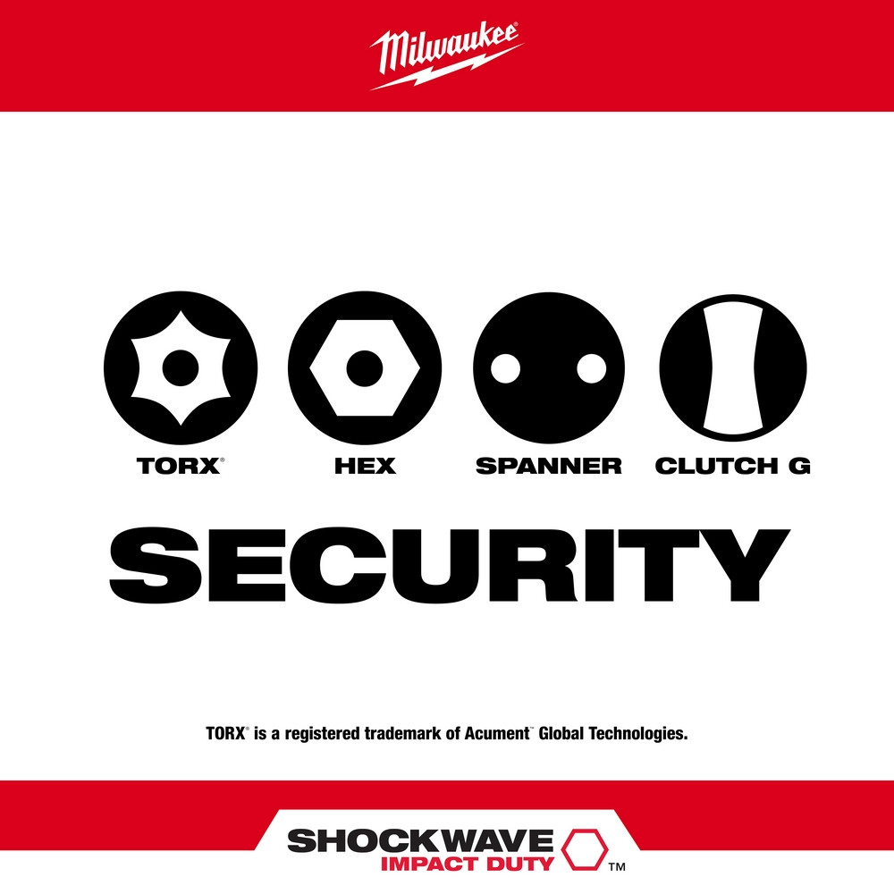 Milwaukee 48-32-4620 9-Piece Shockwave Impact Security Insert Bit Sets 3PK