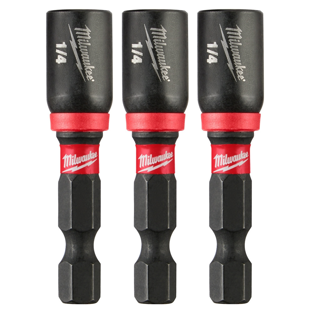 Milwaukee 49-66-4522 Shockwave Impact Duty 1/4" x 1-7/8" Magnetic Nut Driver 3PK
