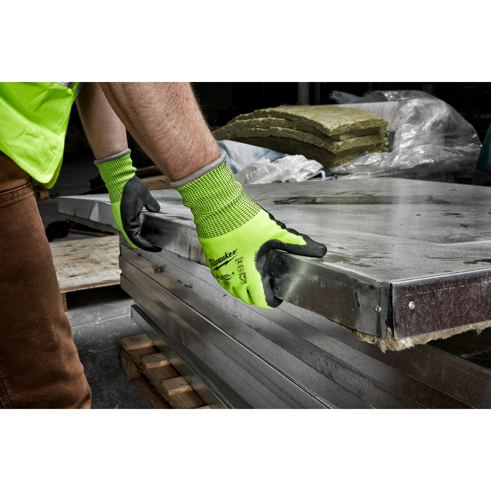 Milwaukee 48-73-8942 High Visibility Cut Level 4 Polyurethane Dipped - L