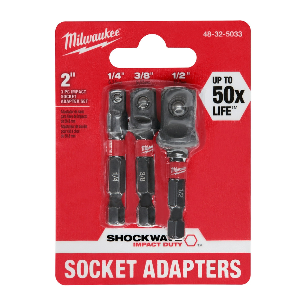 Milwaukee 48-32-5033 Shockwave Hex Shank Socket Adapter Set
