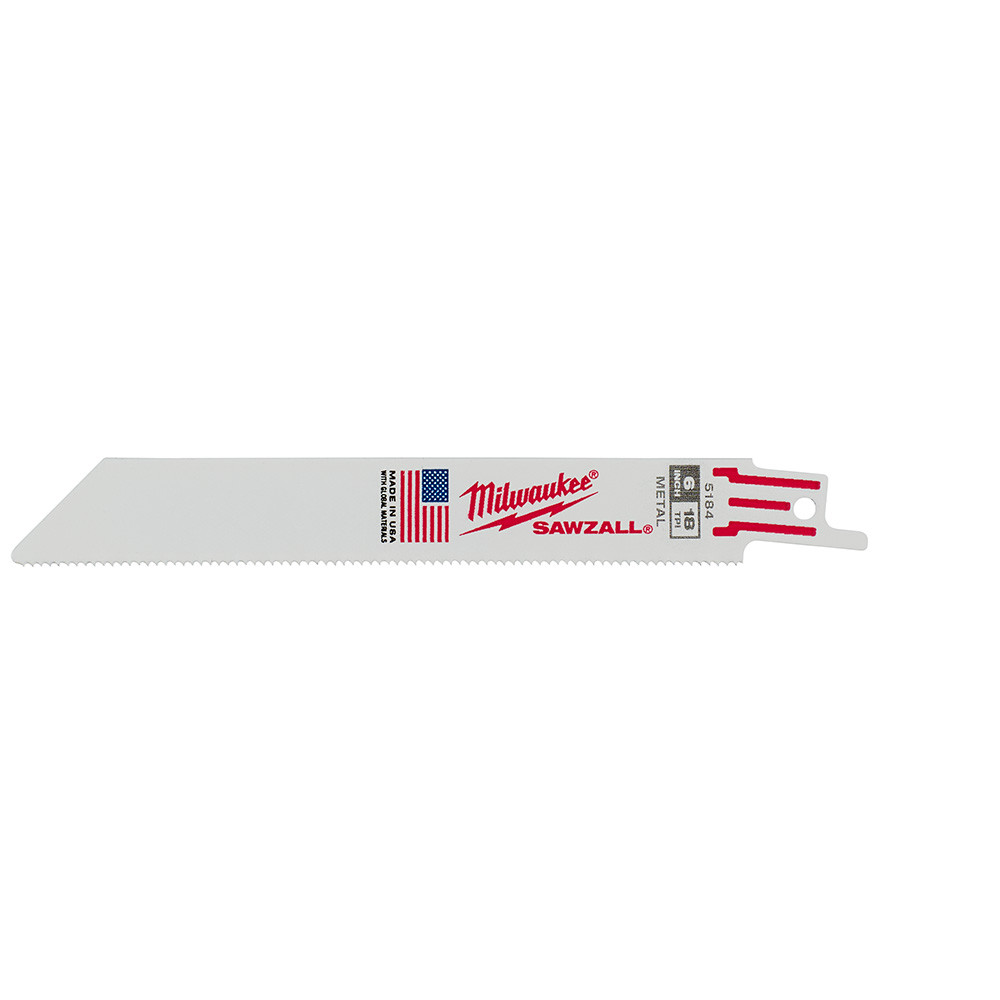 Milwaukee 48-00-5184 6 in. 18TPI SAWZALL Blade 5PK