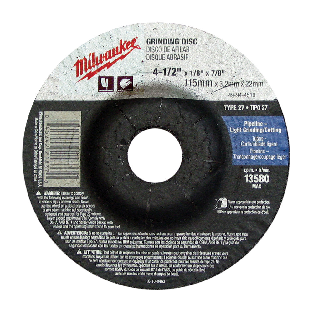 Milwaukee 49-94-1270 12 in. x 1/8 in. x 20 mm Cut-Off Wheel (Type 1)