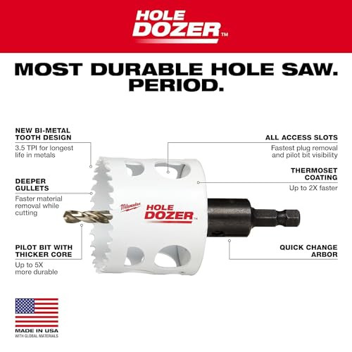 Milwaukee 49-56-9658 3/4" HOLE DOZER Bi-Metal Hole Saw with Arbor