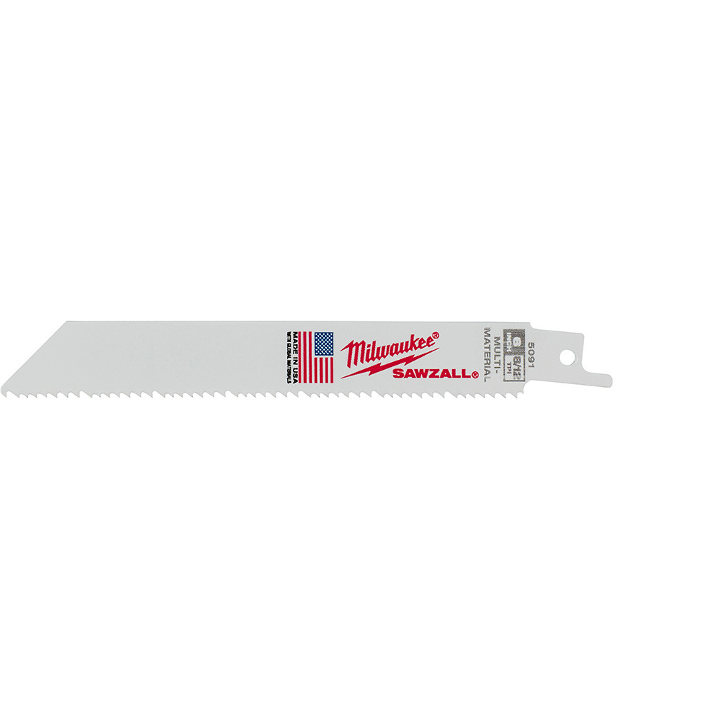 Milwaukee 48-00-5091 6 in. 8/12 TPI SAWZALL Blades 5PK