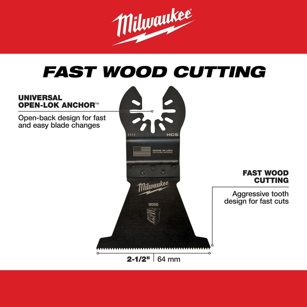 Milwaukee 49-25-1111 Milwaukee OPEN-LOK 2-1/2" HCS WOOD BLADE 1PK