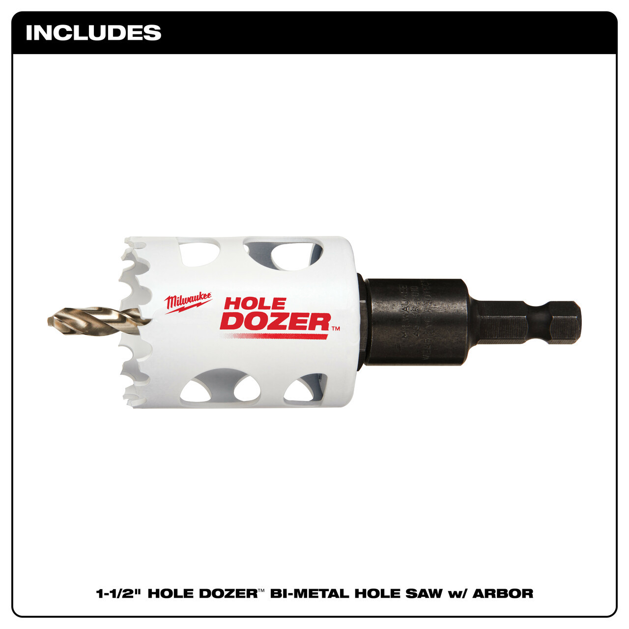 Milwaukee 49-56-9665 1-1/2" HOLE DOZER Bi-Metal Hole Saw with Arbor