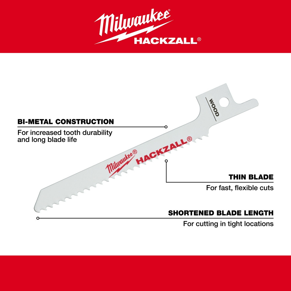Milwaukee 48-00-5041 6 in. 4/6 TPI SAWZALL Blades 5PK
