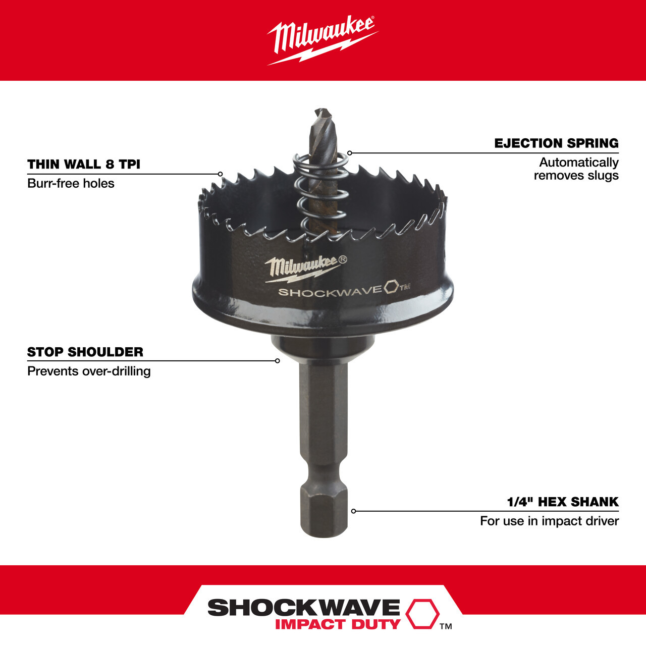 Milwaukee 49-56-9820 1-1/8 in. Shockwave Impact Hole Saw