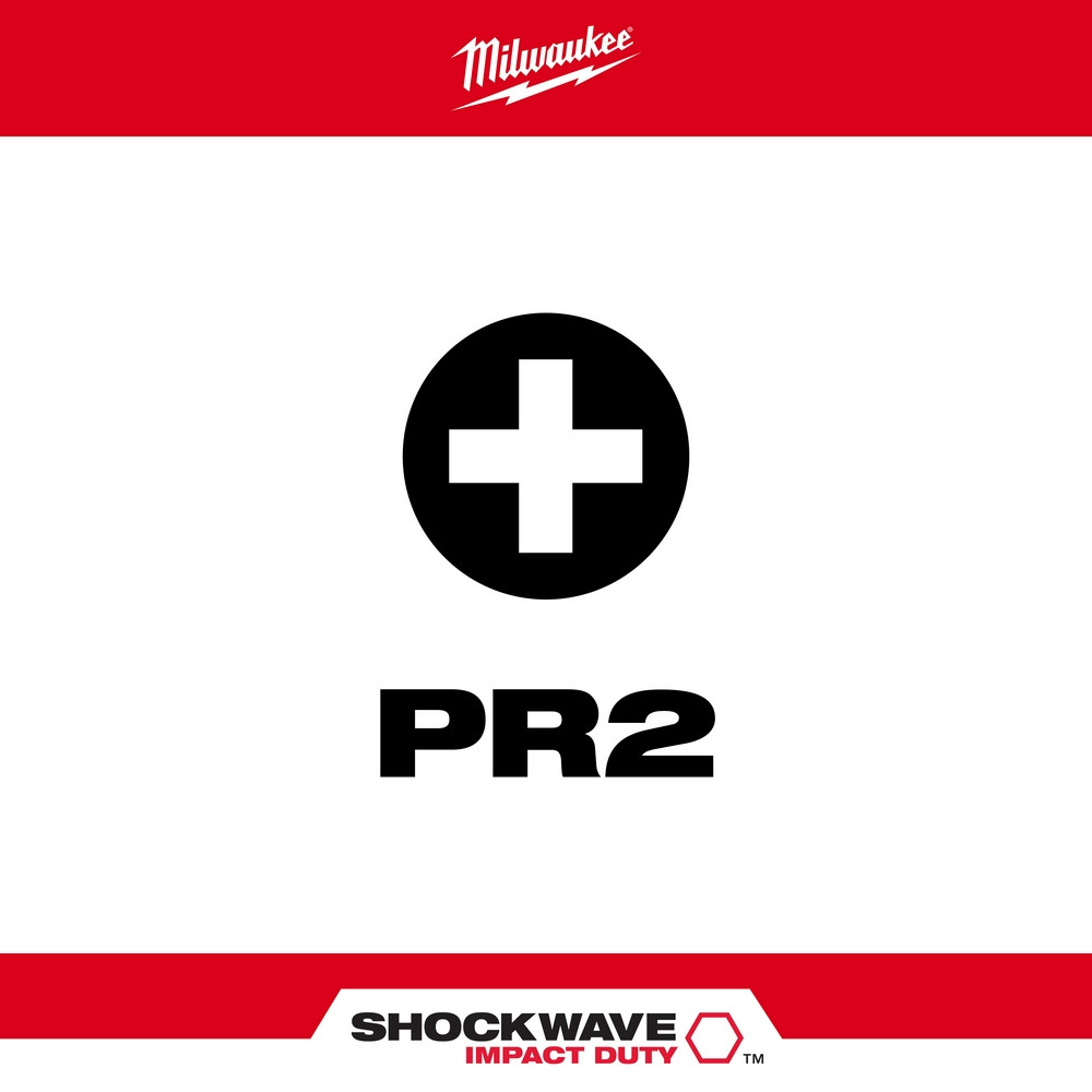 Milwaukee 48-32-4114 Shockwave Impact Phillips #2 Insert Bits 25PK