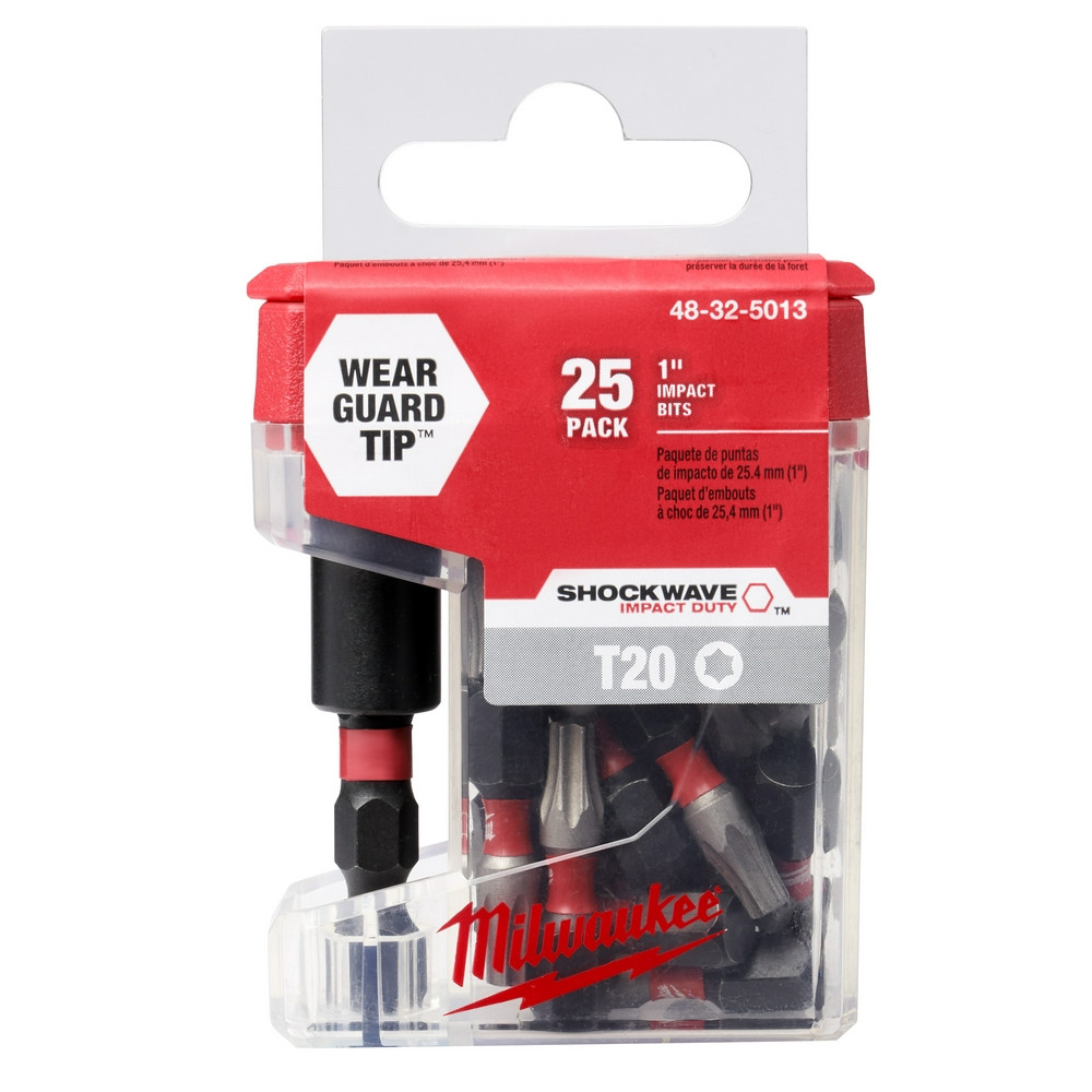 Milwaukee 48-32-5013 Shockwave Impact T20 Insert Bits with Bit Holder 25PK