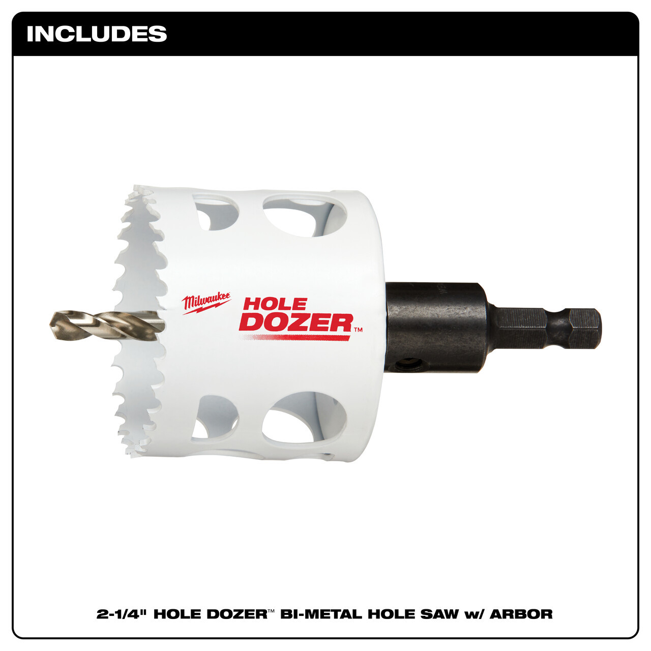 Milwaukee 49-56-9680 2-1/4" HOLE DOZER Bi-Metal Hole Saw with Arbor