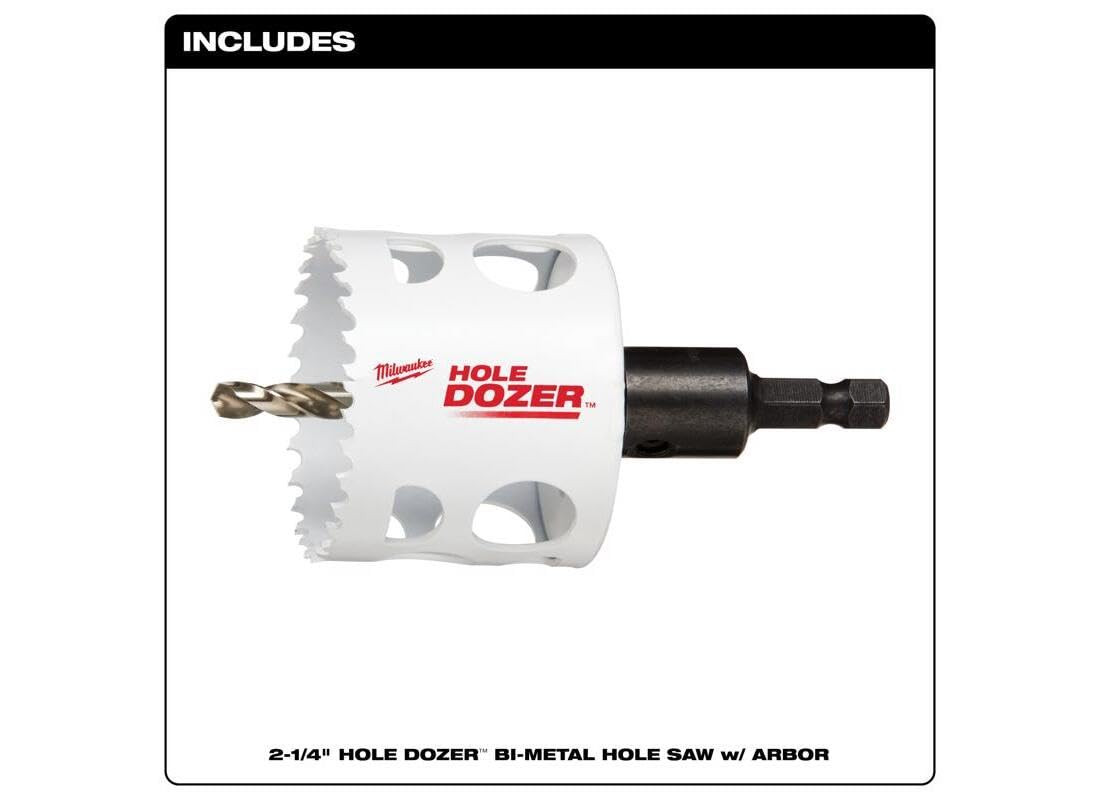 Milwaukee 49-56-9680 2-1/4" HOLE DOZER Bi-Metal Hole Saw with Arbor