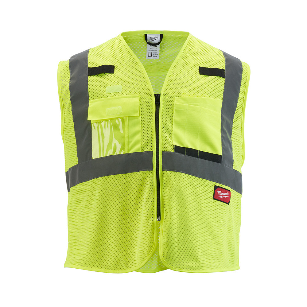 Milwaukee 48-73-5112 Class 2 High Visibility Yellow Mesh Safety Vest - L/XL