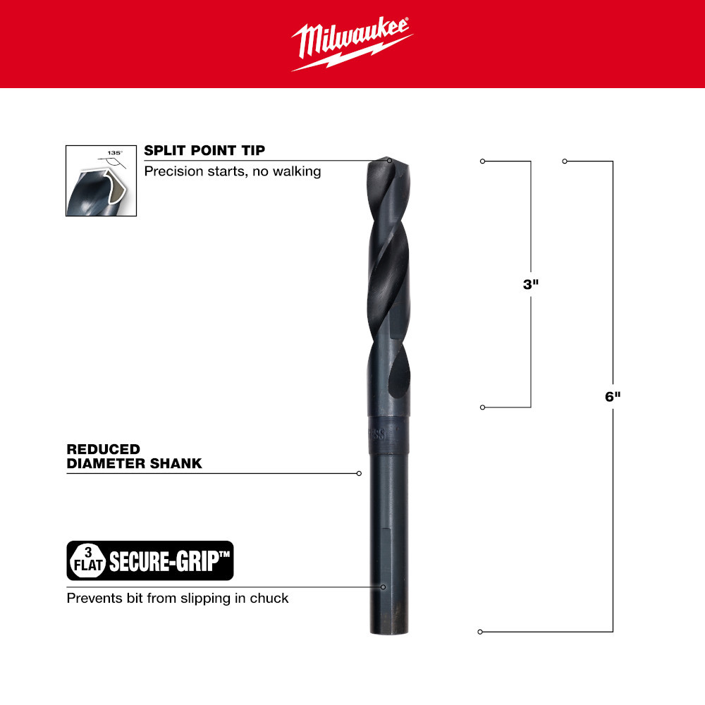 Milwaukee 48-89-2740 9/16 in. S&D Black Oxide Drill Bit