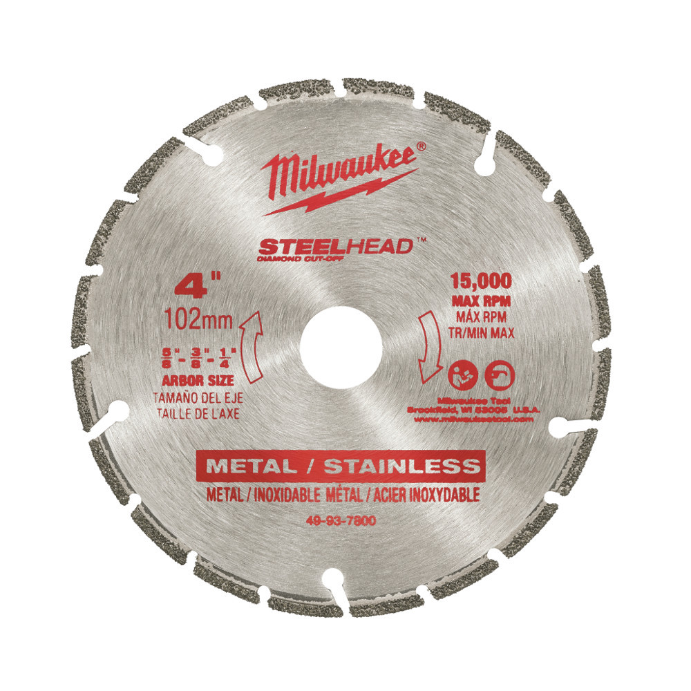 Milwaukee 49-93-7800 4 in. STEELHEAD Diamond Cut-Off Blade