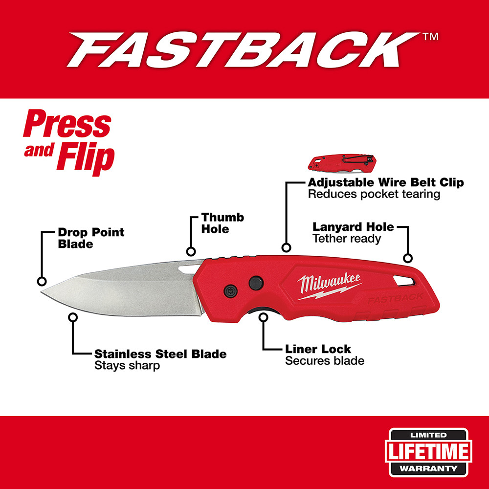 Milwaukee 48-22-1520 FASTBACK Folding Pocket Knife