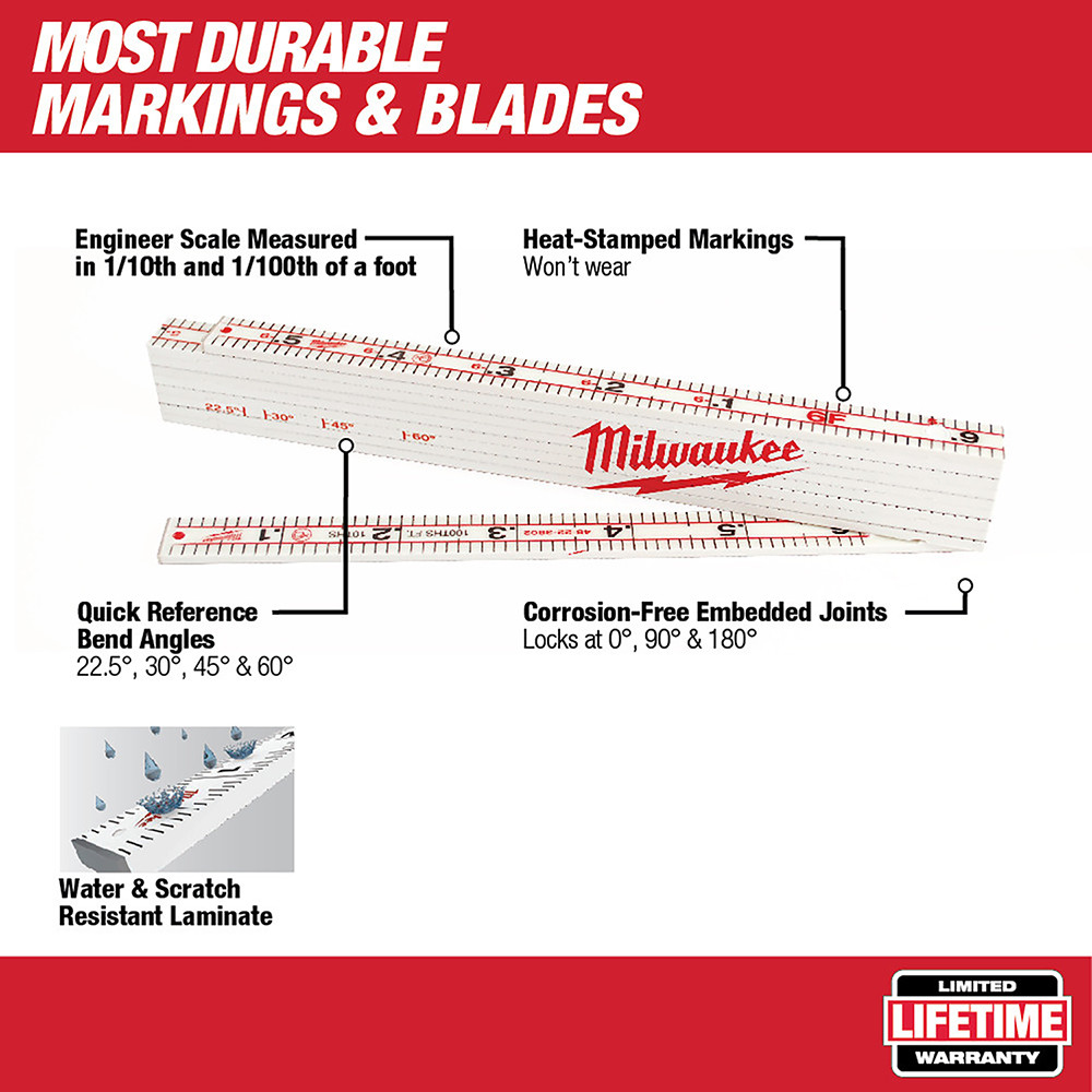 Milwaukee 48-22-3802 Engineer's Composite Folding Rule