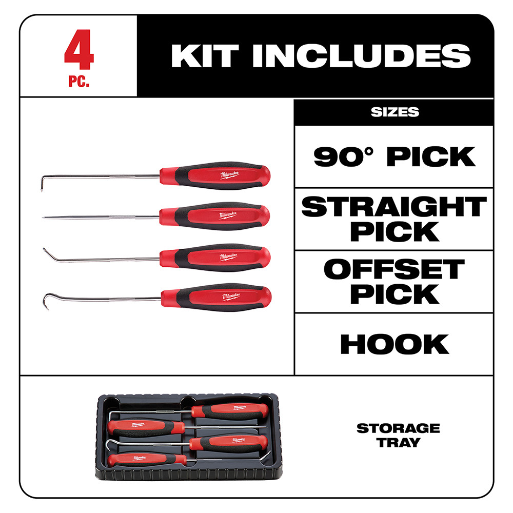 Milwaukee 48-22-9215 4pc Hook & Pick Set