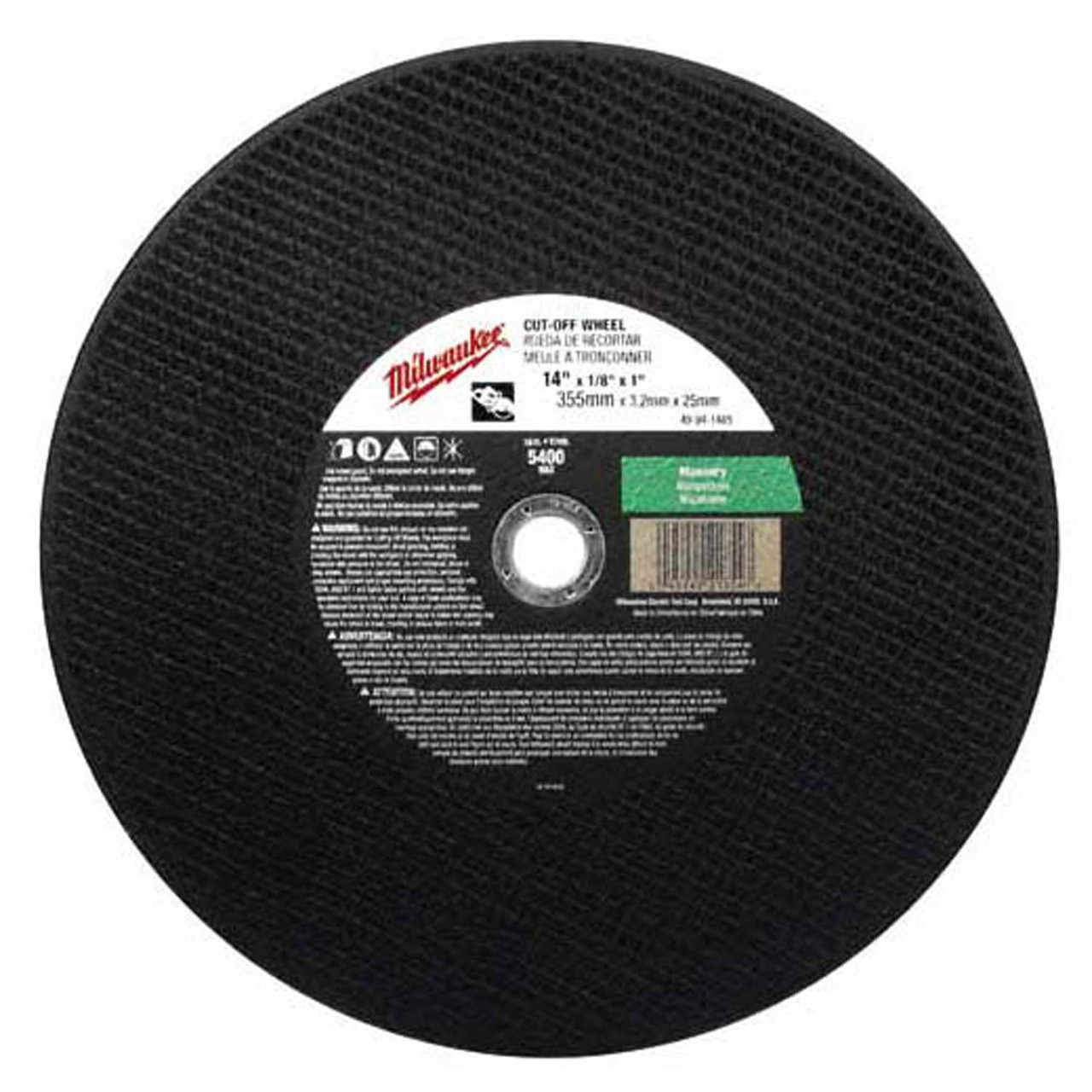 Milwaukee 49-94-1470 14 in. x 1/8 in. x 20 mm Cut-Off Wheel (Type 1)