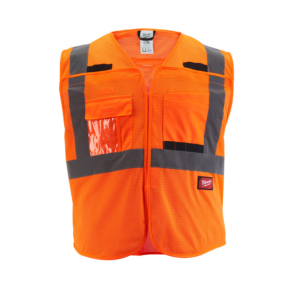 Milwaukee 48-73-5126 Class 2 Breakaway High Visibility Orange Mesh Safety Vest - L/XL