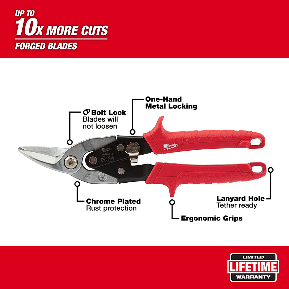 Milwaukee 48-22-4510 Left Cutting Aviation Snips