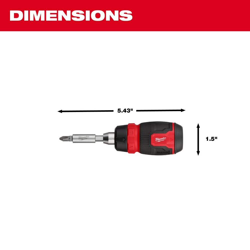 Milwaukee 48-22-2913 8-in-1 Ratcheting Compact Multi-Bit Screwdriver