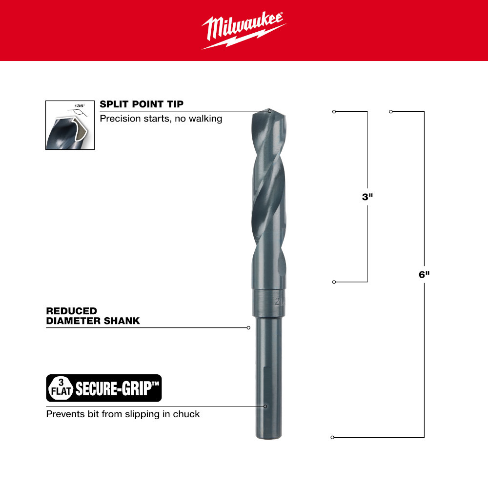 Milwaukee 48-89-2743 21/32 in. S&D Black Oxide Drill Bit