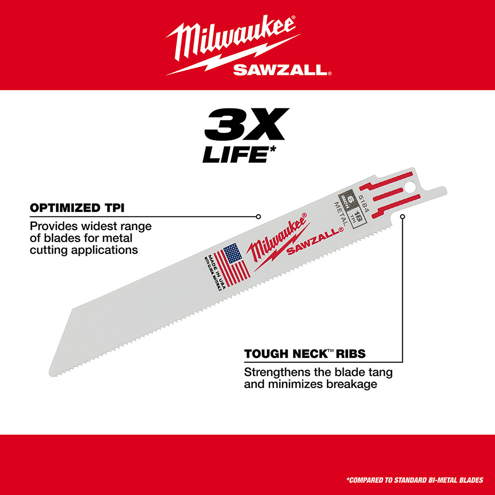 Milwaukee 49-22-1110 10 Pc SAWZALL Blade Set