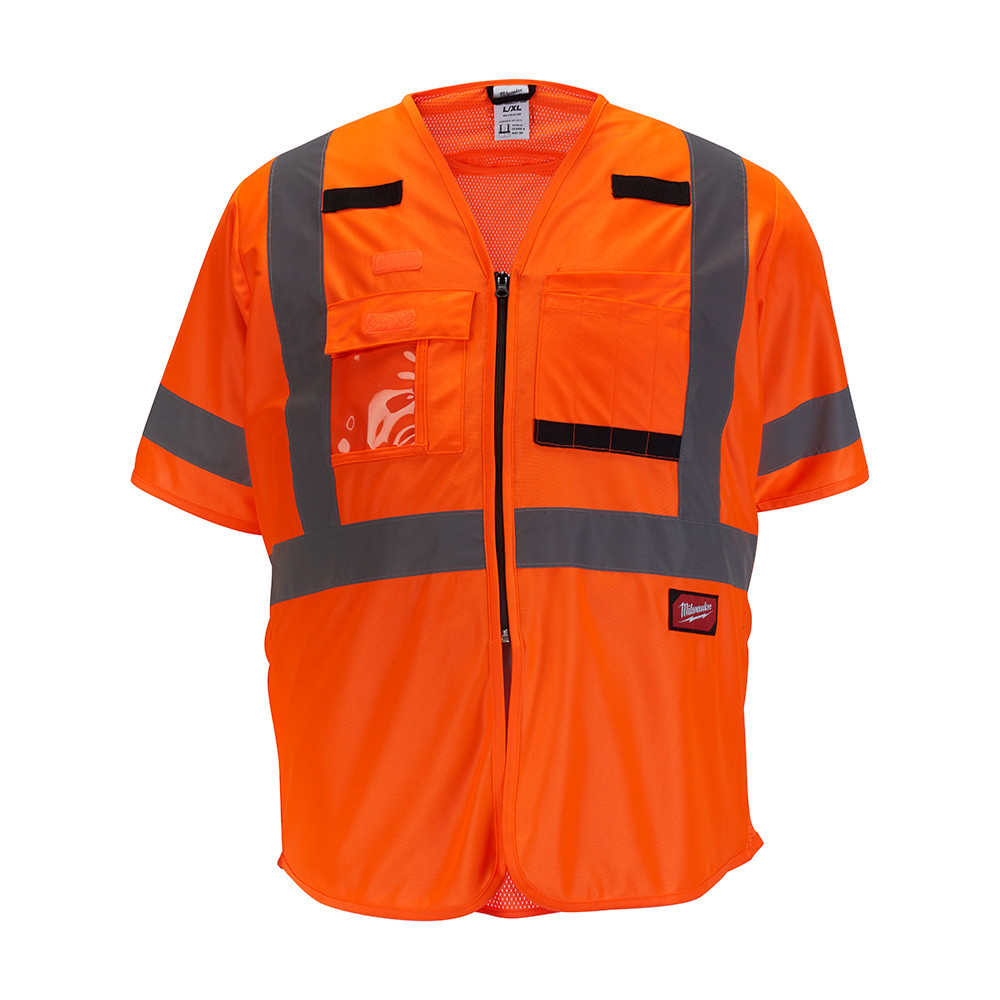 Milwaukee 48-73-5147 Class 3 High Visibility Orange Safety Vest - 2XL/3XL