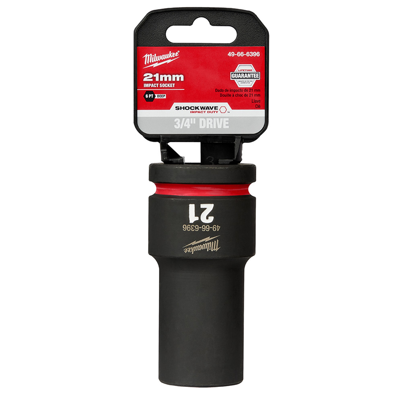 Milwaukee 49-66-6396 Shockwave Impact Duty 3/4" Drive 21MM Deep 6 Point Socket