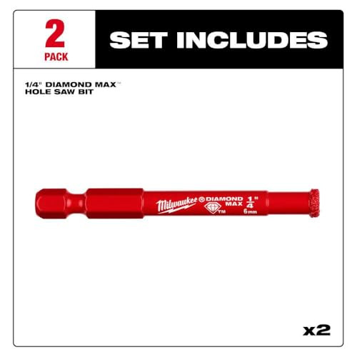 Milwaukee 49-56-0501 Diamond MAX 1/4 in. Diamond Grit Hole Saw 2 PK
