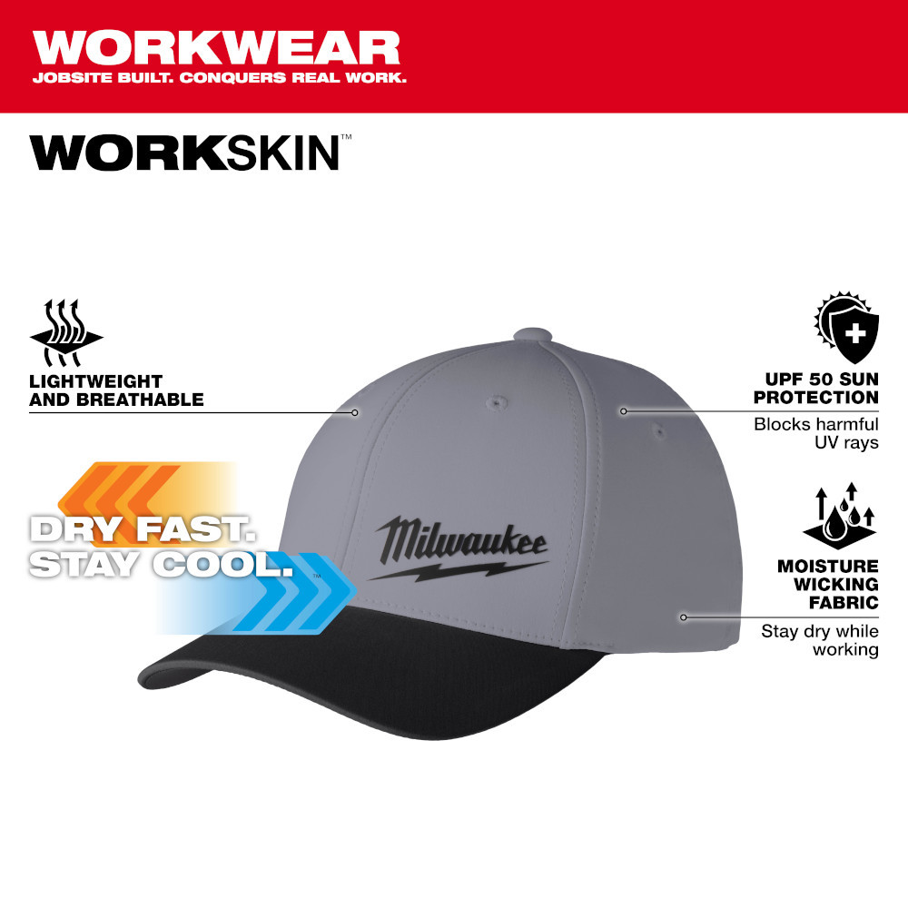 Milwaukee 507DG-LXL WORKSKIN Performance Fitted Hat