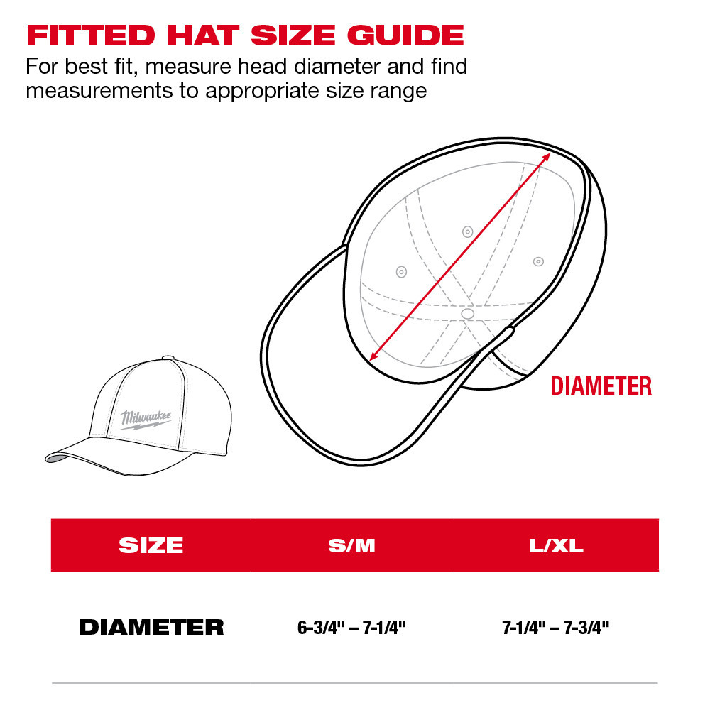 Milwaukee 507G-LXL WORKSKIN Performance Fitted Hat