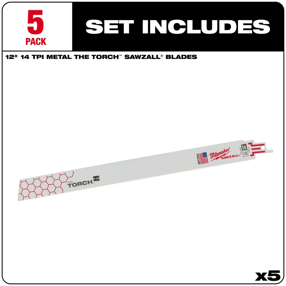 Milwaukee 48-00-5794 12 in. 14 TPI THE TORCH SAWZALL Blades 5PK