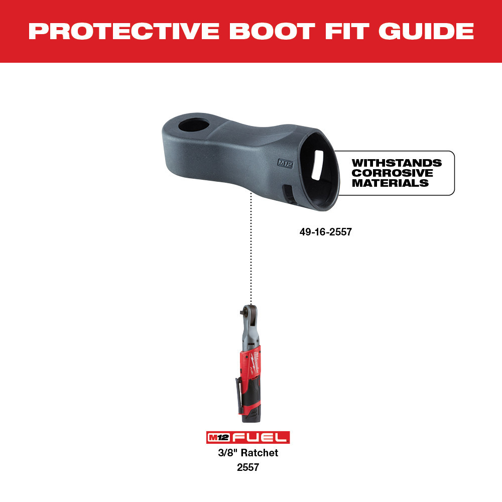 Milwaukee 49-16-2557 M12 FUEL 3/8 in. Ratchet Protective Boot