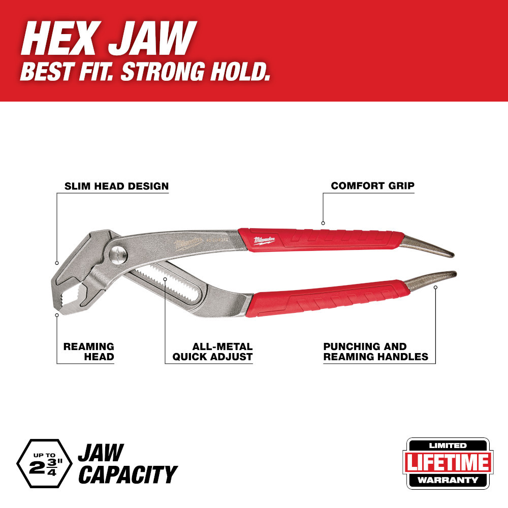 Milwaukee 48-22-6212 12 in. Hex-Jaw Pliers