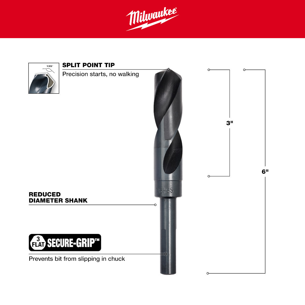 Milwaukee 48-89-2750 7/8 in. S&D Black Oxide Drill Bit