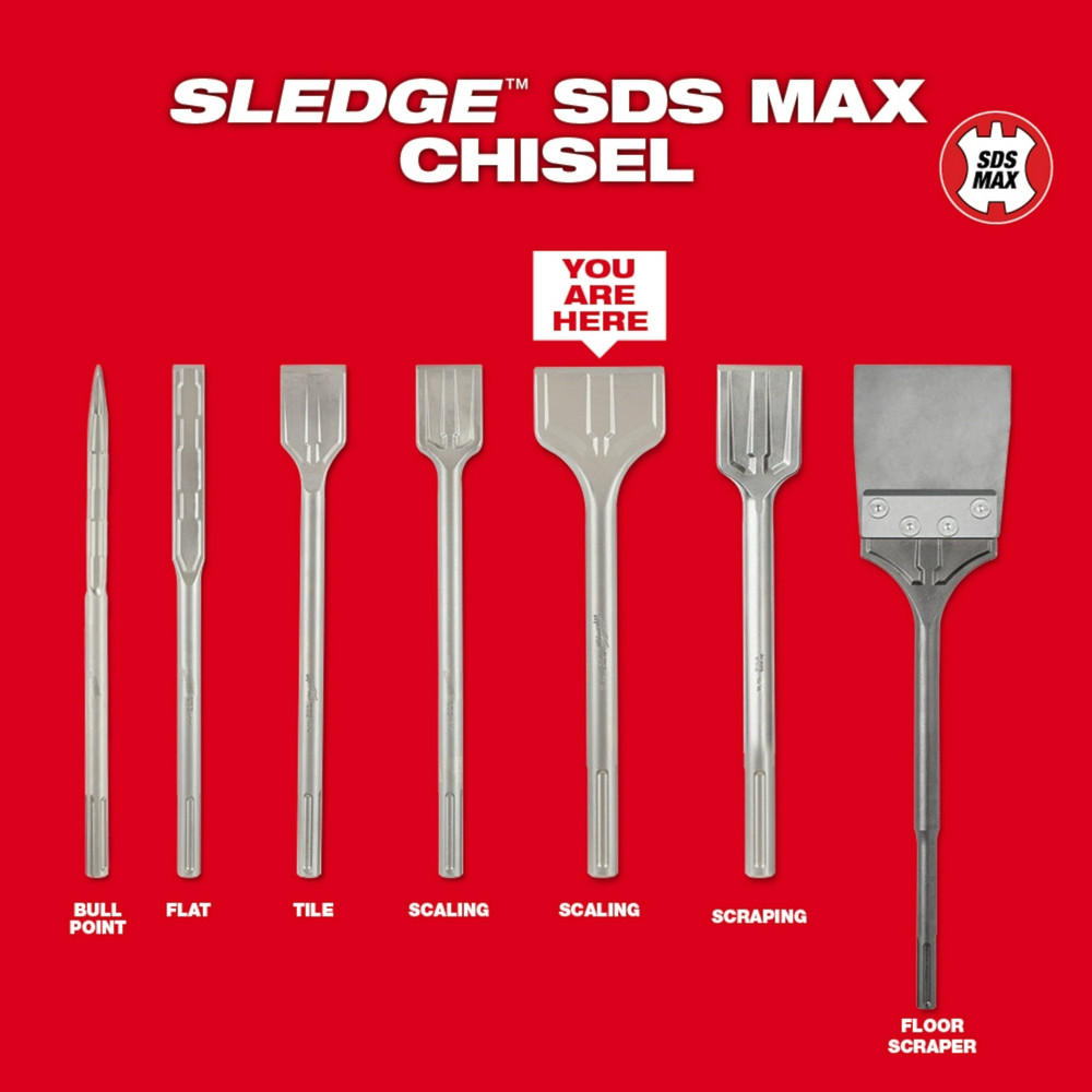 Milwaukee 48-62-4087 SDS-Max 3 in. x 12 in. Demolition Scaling Chisel