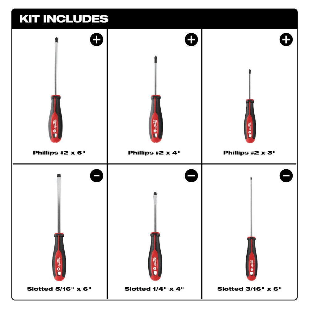 Milwaukee 48-22-2706 6pc Screwdriver Kit