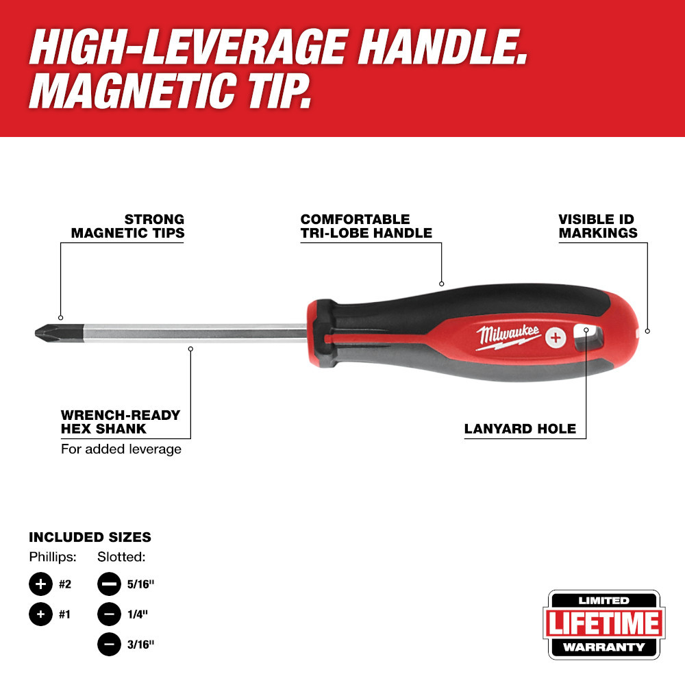 Milwaukee 48-22-2706 6pc Screwdriver Kit