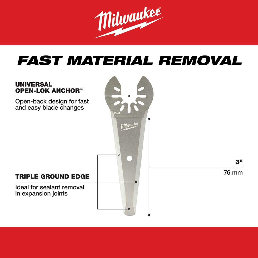 Milwaukee 49-25-2241 Milwaukee OPEN-LOK TAPERED SEALANT CUTTING BLADE 5PK