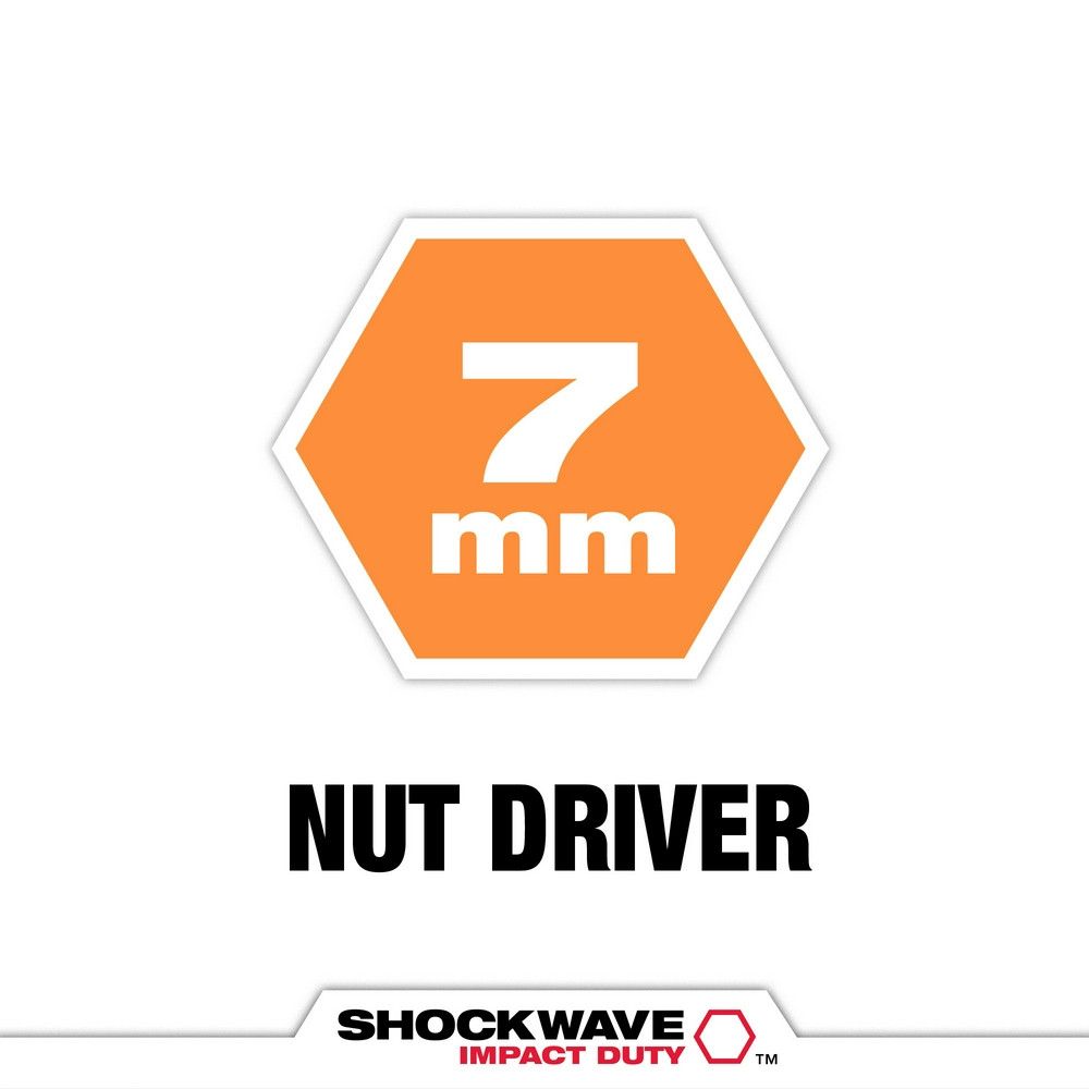 Milwaukee 49-66-0707 Shockwave Impact Duty 7MM x 2-9/16" Magnetic Nut Driver 10PK
