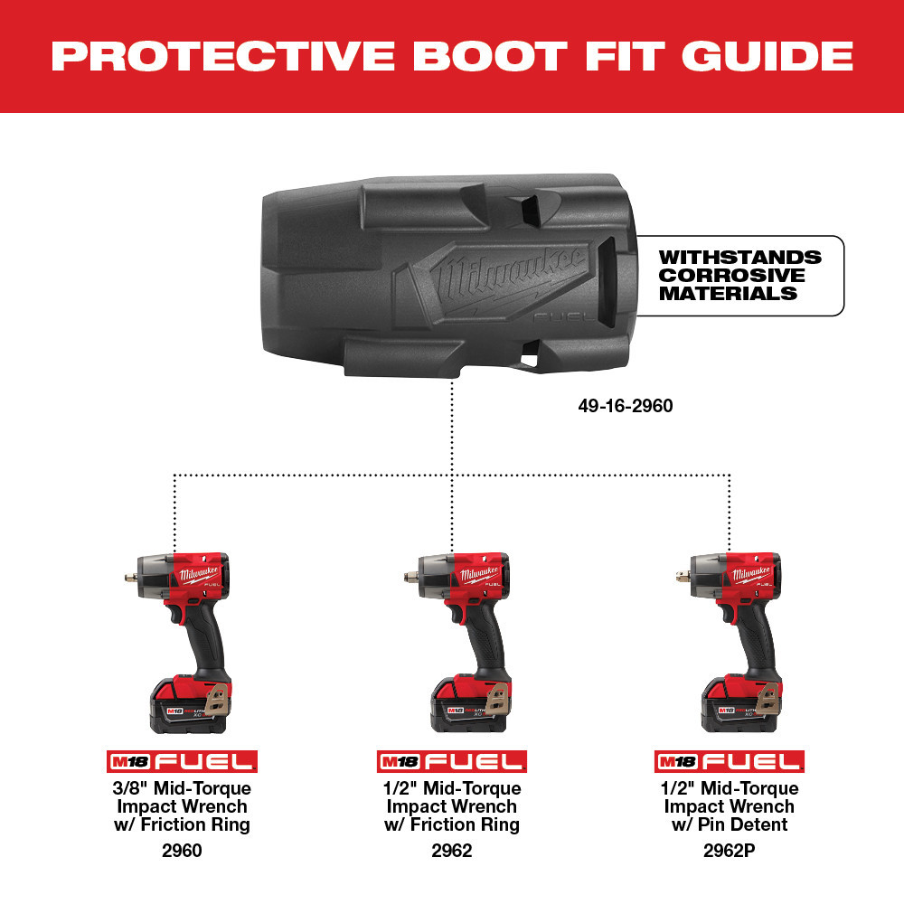 Milwaukee 49-16-2960 M18 FUEL Mid-Torque Impact Wrench Protective Boot