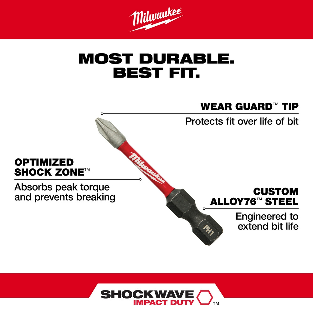 Milwaukee 48-32-4096 Shockwave Impact Duty Driver Bit Set - 55PC