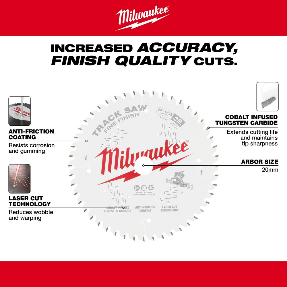 Milwaukee 48-40-0627 Milwaukee 6-1/2" 48T Fine Finish Track Saw Blade