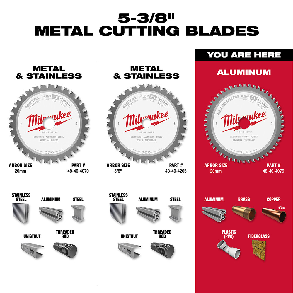 Milwaukee 48-40-4075 5-3/8 in. 50T Non-Ferrous Metal Circular Saw Blade