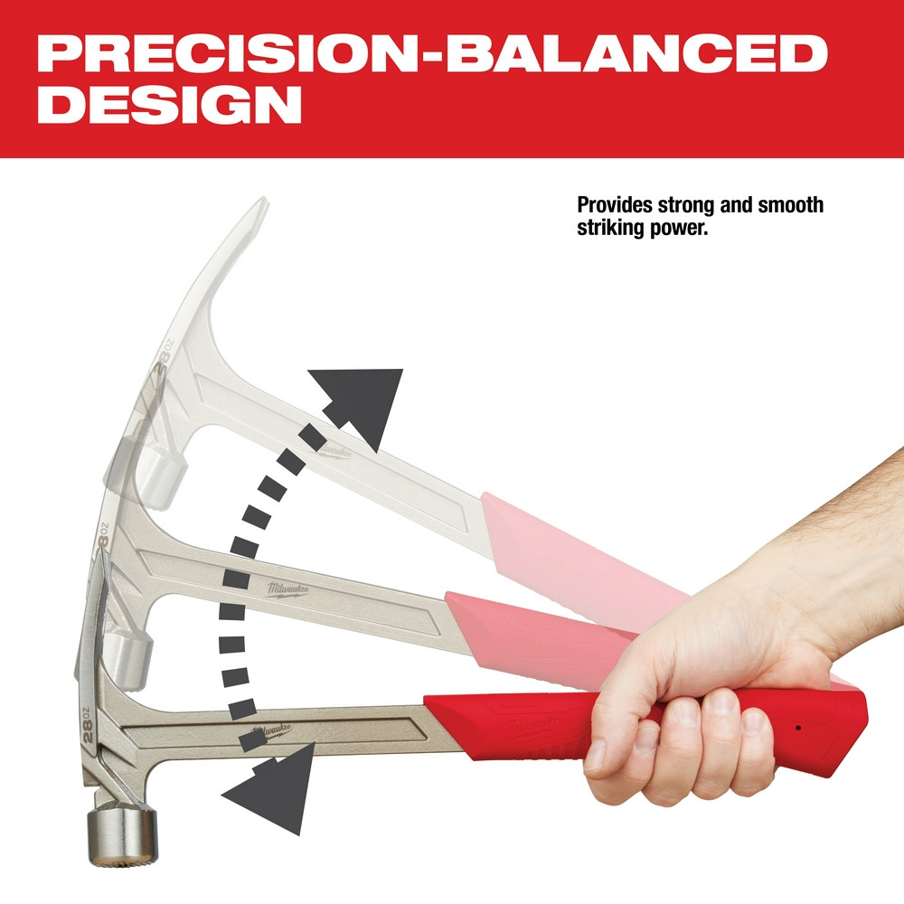 Milwaukee 48-22-9029 28oz Milled Face Framing Hammer