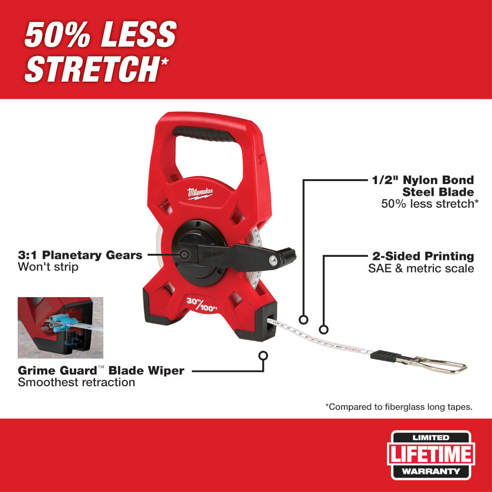 Milwaukee 48-22-5203 100FT/30M Open Reel Long Tape