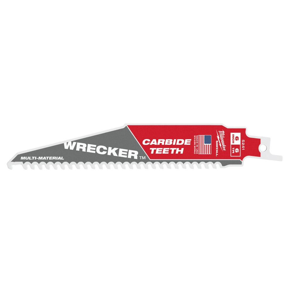 Milwaukee 48-00-5541 6" 6 TPI THE WRECKER with Carbide Teeth SAWZALL Blade 5PK